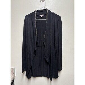 Juicy Couture L Embellished Trim Open Front Cardigan Sweater Women's